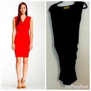 Nicole Miller Leah Draped Dress Black size P